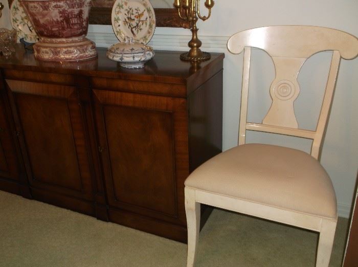 Ethan Allen white dining chairs