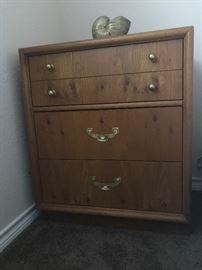 1960s Birdseye maple chest with brass accents