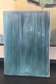 Watery large aqua Pottery vase