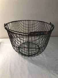 Antique wire farm basket