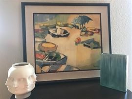 Fornasetti style TMS Dora Maar vase, Large original oil painting