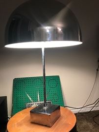 1960s habitat chrome and steel mushroom lamp