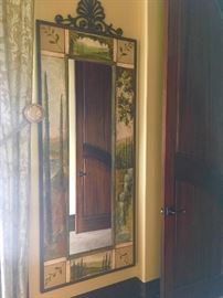 Full length mounted mirror with painted trim