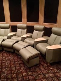 4  Stressless Legend highback home theater chairs from Innbo Furniture 