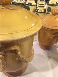 Pair of Italian urns with lids