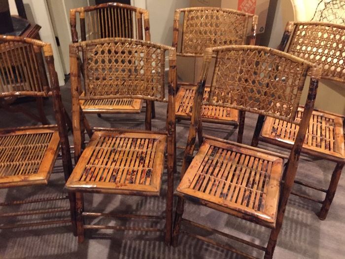 Ballard Designs bamboo folding chairs