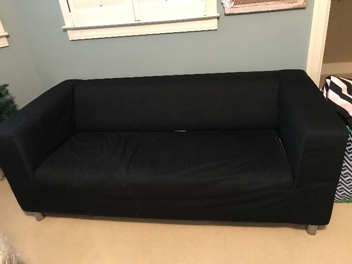 Ikea black sofa. Measures about: 67" long