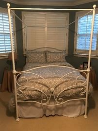 Iron canopy bed - mattress - bedding not for sale