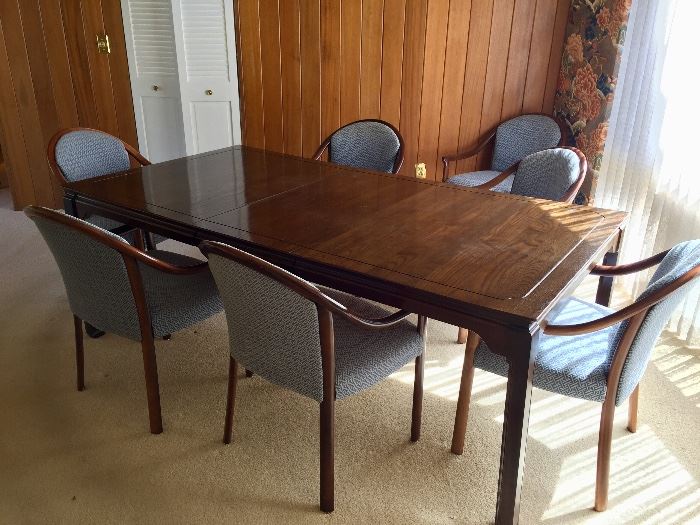 Table and 8 chairs.  Table made by Davis Cabinet Co (Nashville, TN).