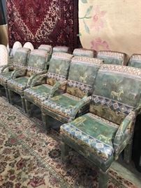 Set of 10 decorator chairs