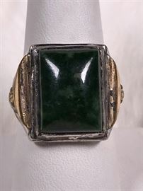 015 Unsco Sterling  Jade ring