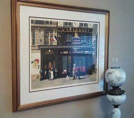 Limited Edition signed & numbered lithograph 172/225 by artist Bruce Bomberger.  Title "L'Escargot"