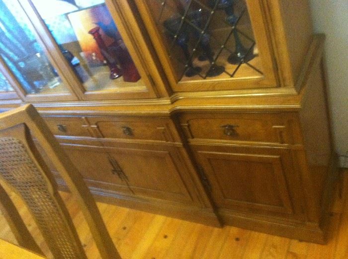 BOTTOM OF CHINA CABINET CAN BE USED AS A BUFFET VERY NICE