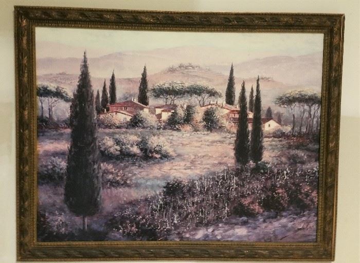One of many oil on canvas framed art "Italian" scenery