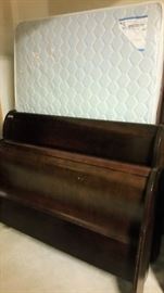 double bed mattress and box springs with sleigh bed headboard and footboard