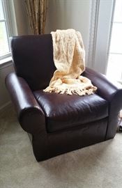 one of pair of leather chairs