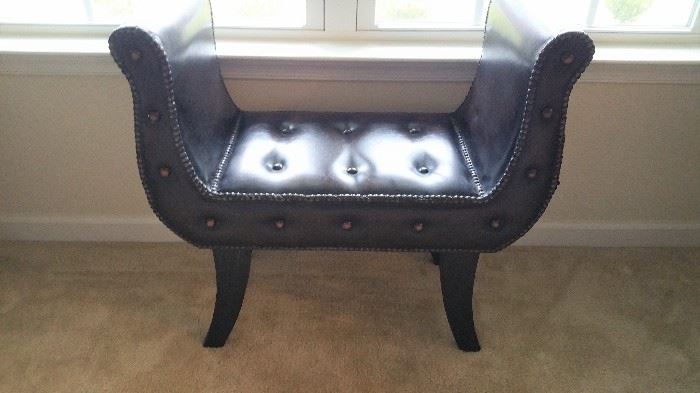 Small leather bench seat