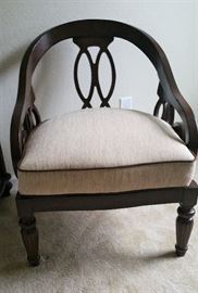 close up of occasional chair in master bedroom