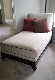 closeup of chaise in master bedroom