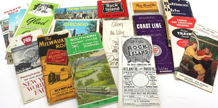 vintage maps and train schedules