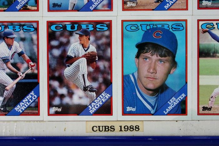 Cubs sheet of cards 1988 front