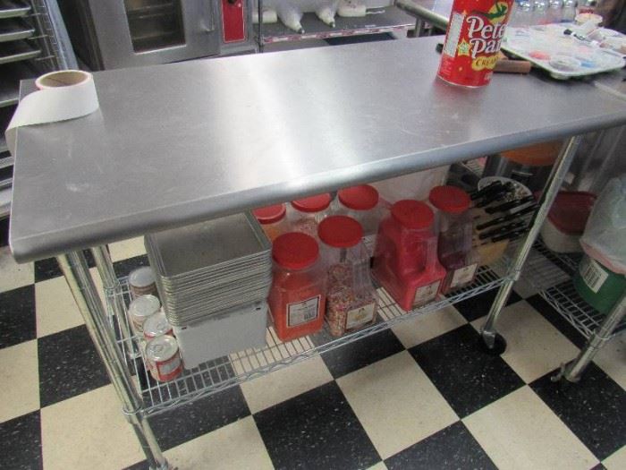 Stainless Steel Prep Table on Casters