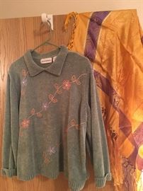Size XL women's clothing and African wrap from WWII era!