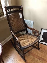 Early 1900's Sewing Rocker Caned Back and Seat