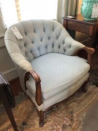 1960's Accent Chair, Fruitwood Frame 