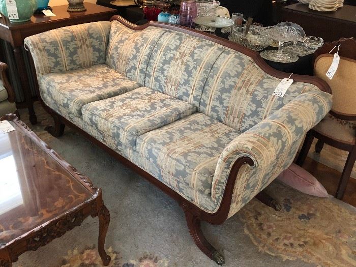 1940's Mahogany Duncan Phyfe Style Sofa