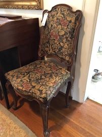 Pair of Early 1900's French Side Chairs, Walnut Frames with Cabrio Legs