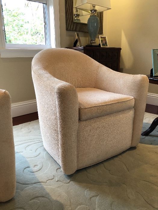 Carter Swivel Chairs 31"W x 33"D x 33"H Fabric: Belle Aire - Cream  x2
  original price  2,610.00 