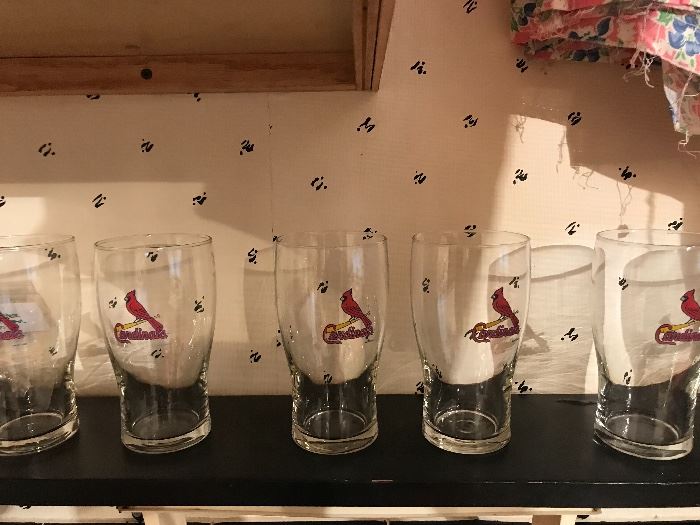 St. Louis Baseball Cardinal Glass Set