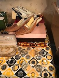 Assorted Vintage Costume Jewelry ~Newer Womens Shoes NEVER WORN