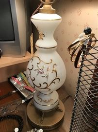 Vintage Gold And White Lamp