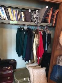 Assorted Clothing ~ Luggage ~ Pillows ~ Books