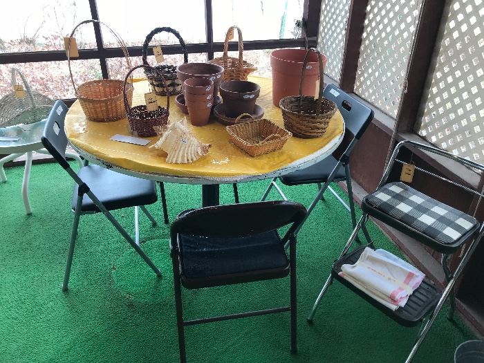 Patio Table ~ Assorted Folding Chairs
