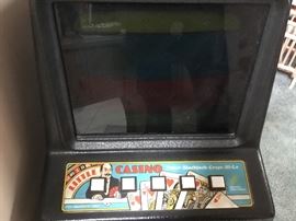 1980 casino poker machine. Works well. Takes quarters