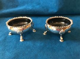 Pair London, 1770, Sterling Silver Salt Cellars