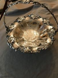 Mid 19c Silverplate Cake Basket w/ 1848 Presentation Inscription (Augusta, Maine)