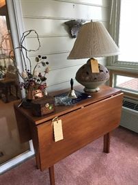 Drop Leaf Table and Decorative Accessories