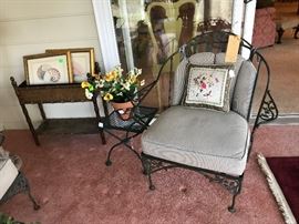 Vintage Wrought Iron Chair and table