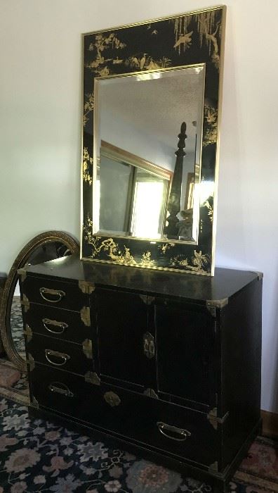Chinese Chest and Mirror