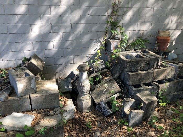 Cinder blocks and other items