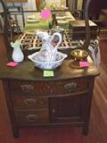 Washstand, Wash Bowl and Pitcher and More