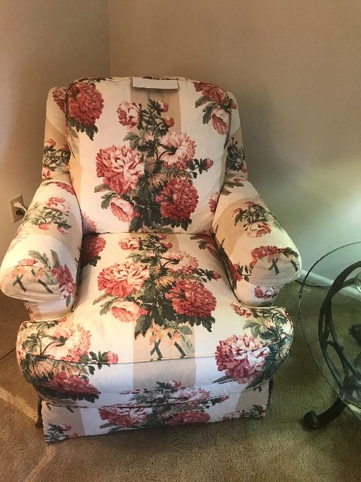 Sherril Floral Upholstered  Chair Without Ottoman 