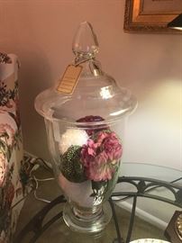 Glass Jar With Floral Decor