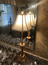 Gold Buffet Lamp With Shades