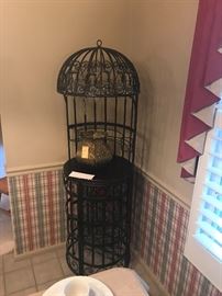 Wrought Iron  And Wood  Wine Cage