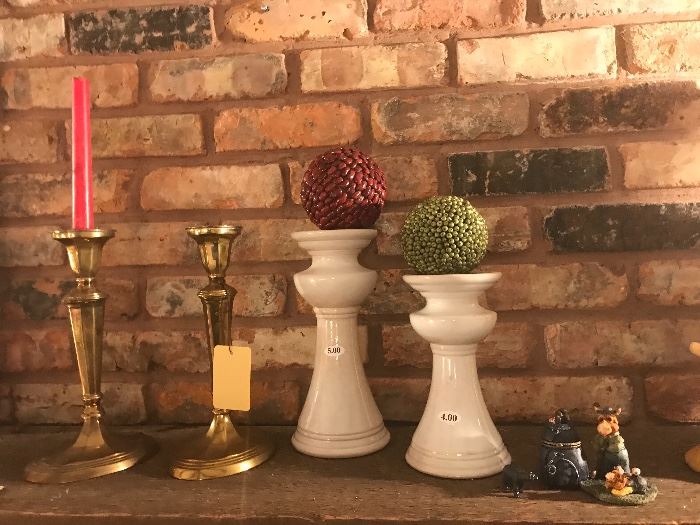 Assorted Brass Candle Sticks ~ Ceramic Candle Holders